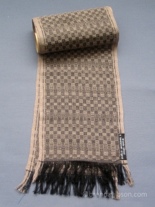 Silk scarf in fancy twill, black/ taupe. £150.00