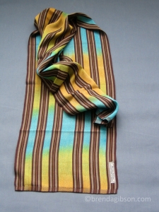 Silk scarf with hand-dyed gold/turquoise warp.  £150.00