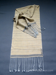 Silk scarf in huck lace weave. Sold