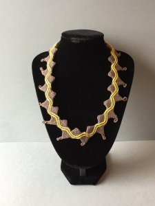 Ply-split  points with central band and picots. Standard size £80.00